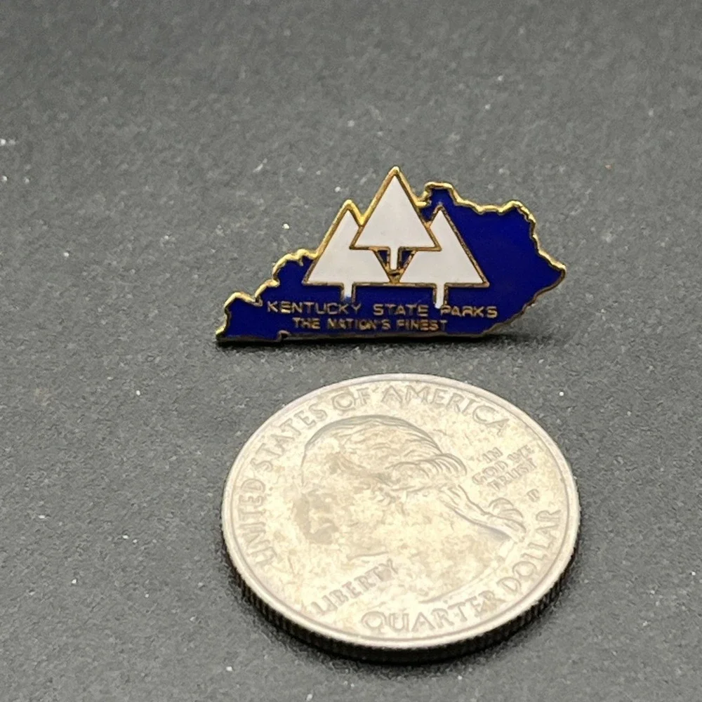 Kentucky State‎ Parks The Nation's Finest Blue Outline USA Lapel Hat Pin